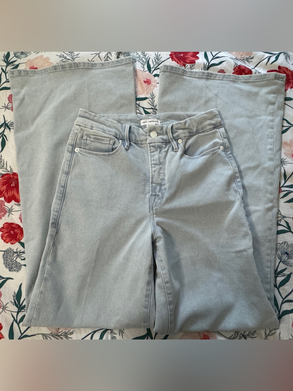 Good American Good Waist Palazzo Jeans Light Denim Size 6 / 28 EUC - Picture 5 of 9